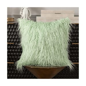 mint green mongolian fur pillow fur pillow 7 1 1200