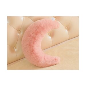 moon pillow pink colour moon shaped fur pillow 1200