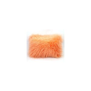 peach mongolian cushion peach fake mongolian fur pillow 1200
