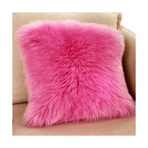pink faux fur cushion cover fur pillow 25 1200