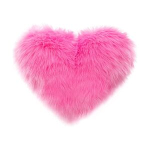 pink heart fur cushion fur pillow 52 1200