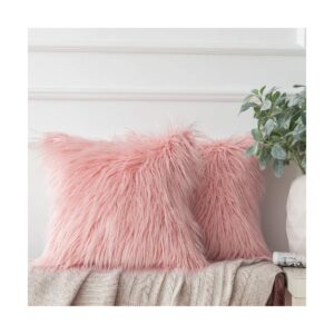 pink mongolian fur pillow fur pillow 11 1200