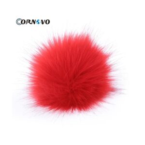 red fur pom pom red pom 1200