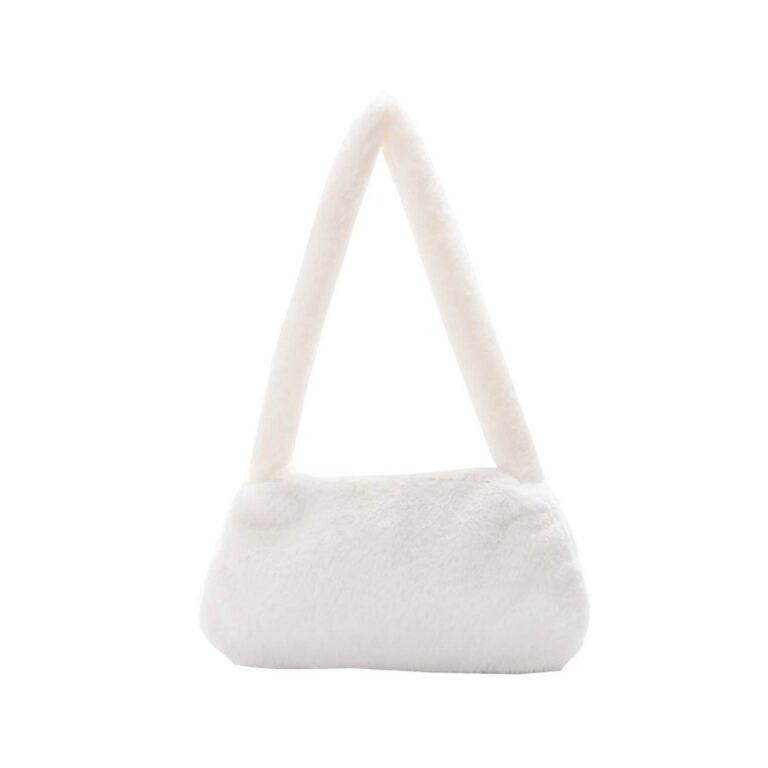 White Faux Fur Bag by Cornovo Home
