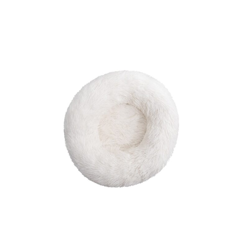 White Fur Cat Bed by Cornovo Home