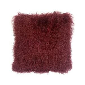 wine red mongolian fur pillow fur pillow 48 1200