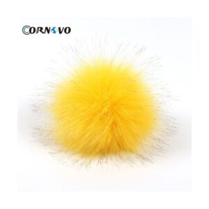 yellow fur pom pom yellow pom 1200