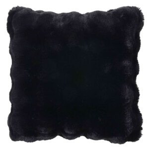 Black Onyx Bubble Faux Fur Throw Pillow, 18 inch — product view