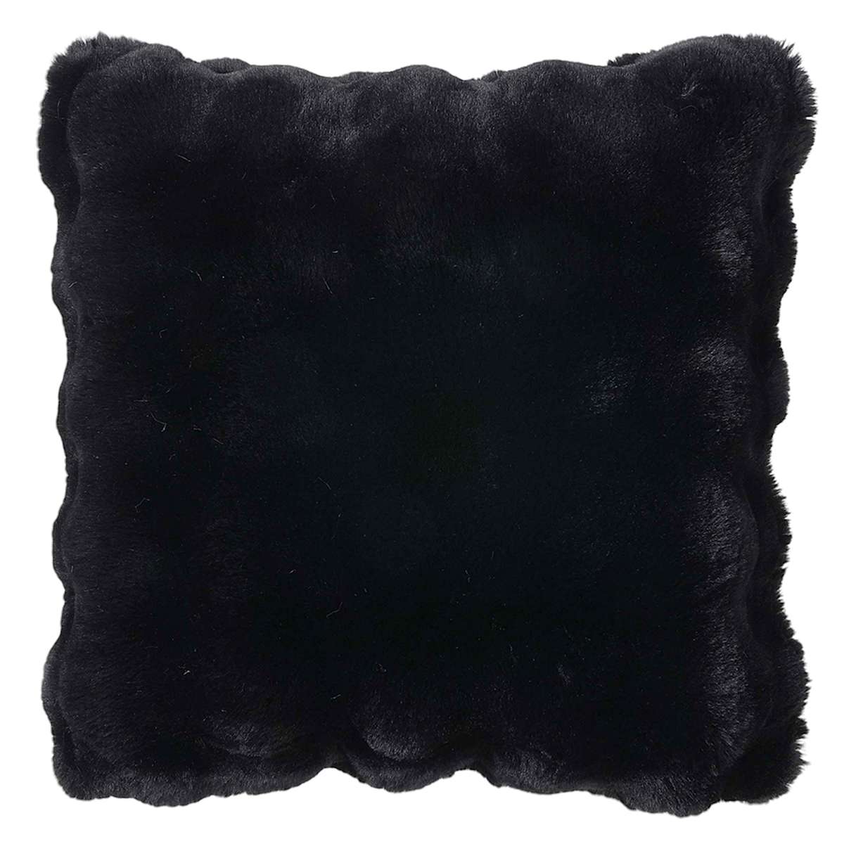 Black Onyx Bubble Faux Fur Throw Pillow, 18 inch — product view