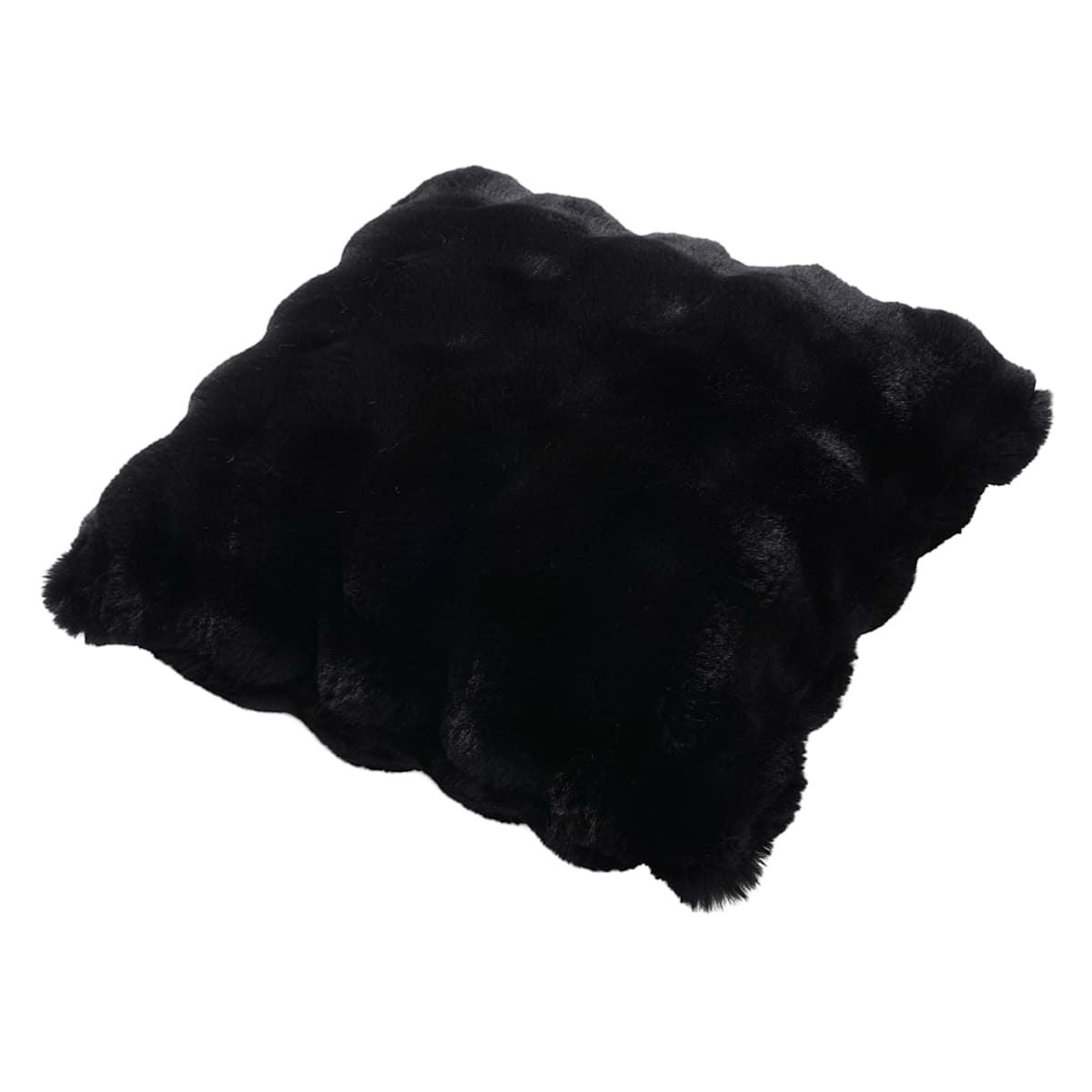 Black Onyx Bubble Faux Fur Throw Pillow, 18 inch — gallery view 3