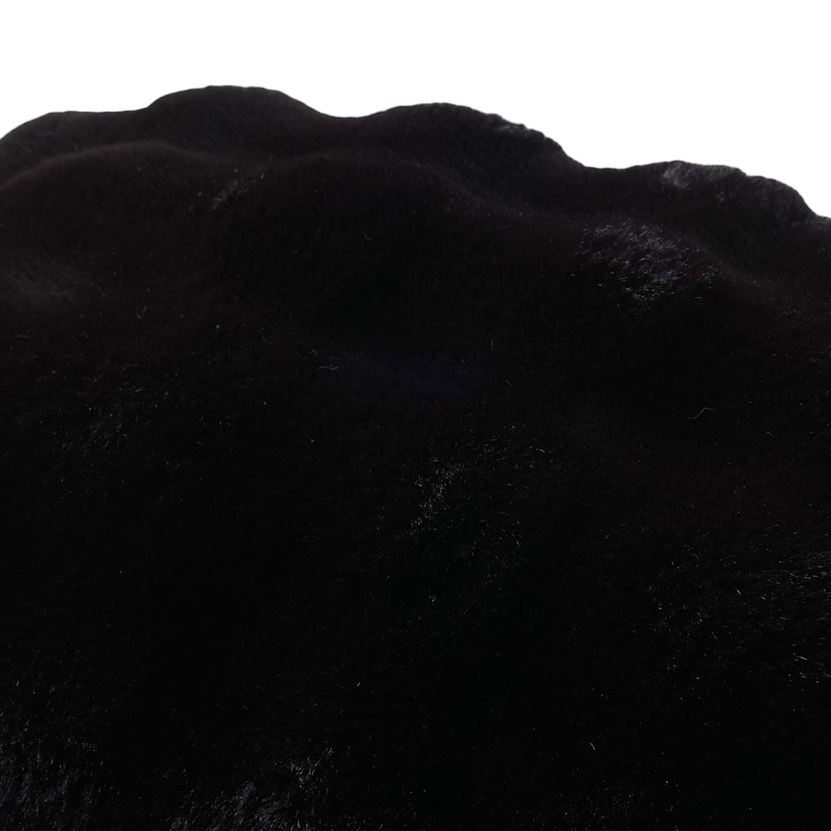 Black Onyx Bubble Faux Fur Throw Pillow, 18 inch — gallery view 4