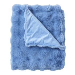 Blue Bubble Faux Fur Throw Blanket, 50x60 — product view