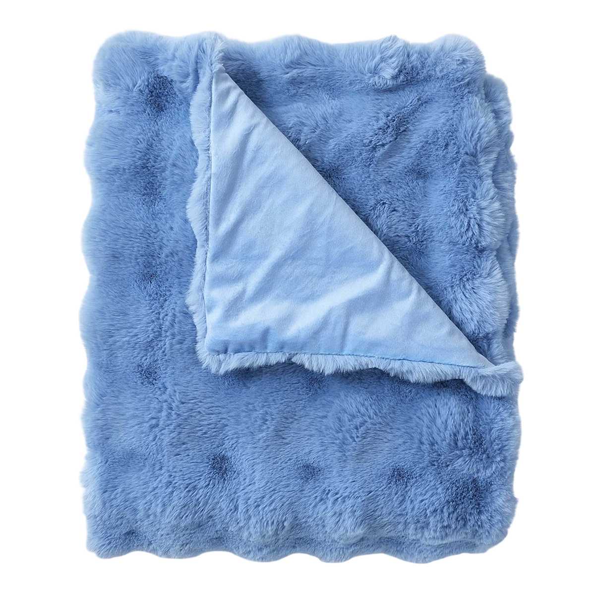 Blue Bubble Faux Fur Throw Blanket, 50x60 — product view