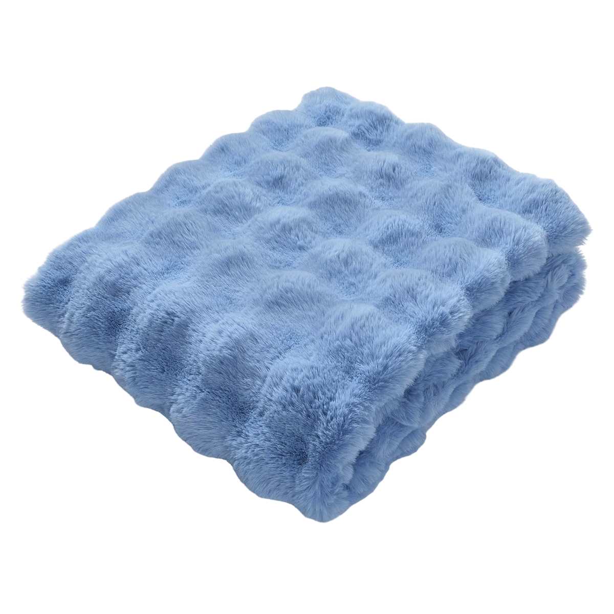 Blue Bubble Faux Fur Throw Blanket, 50x60 — gallery view 3