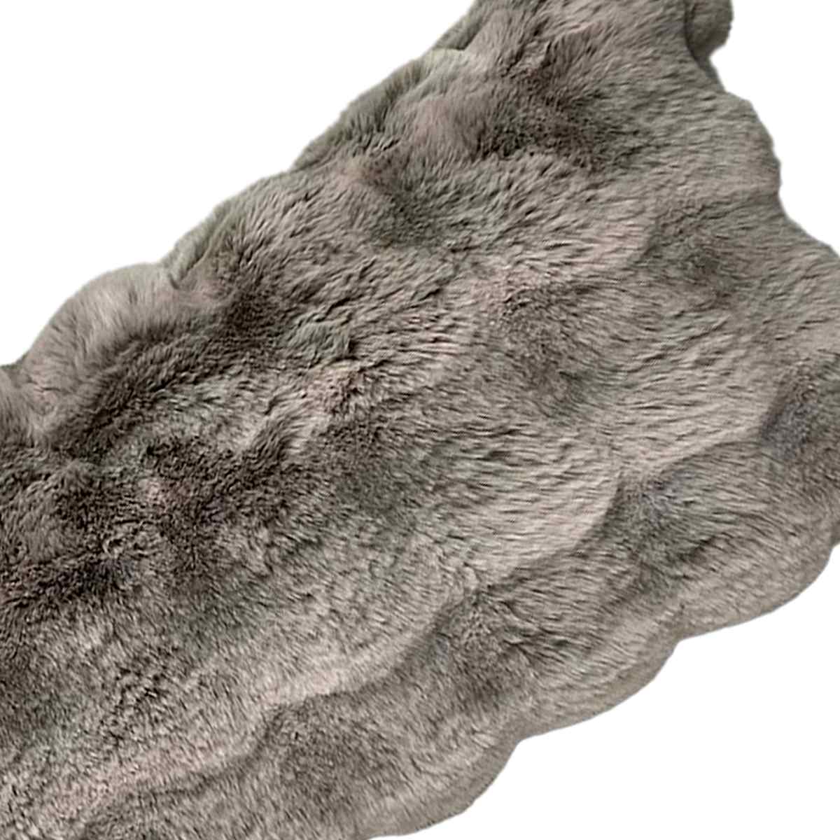 Grey Bubble Faux Fur Throw Pillow, 14x36 — gallery view 2