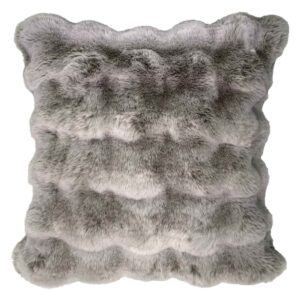 Grey Bubble Faux Fur Throw Pillow, 18 inch — product view