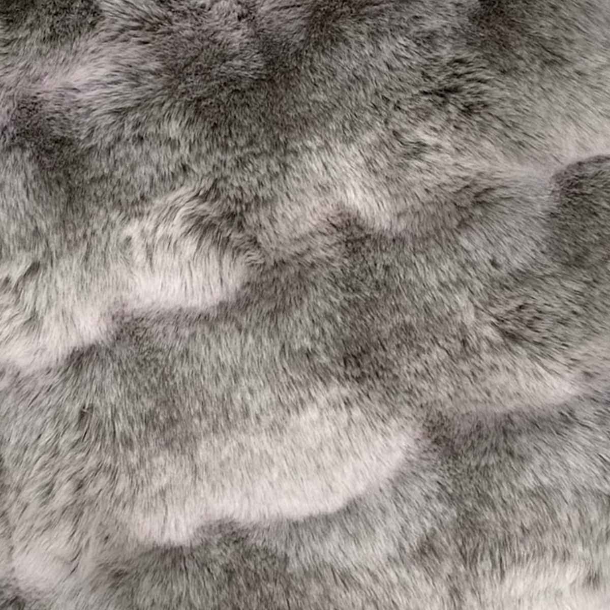 Grey Bubble Faux Fur Throw Pillow, 18 inch — gallery view 3
