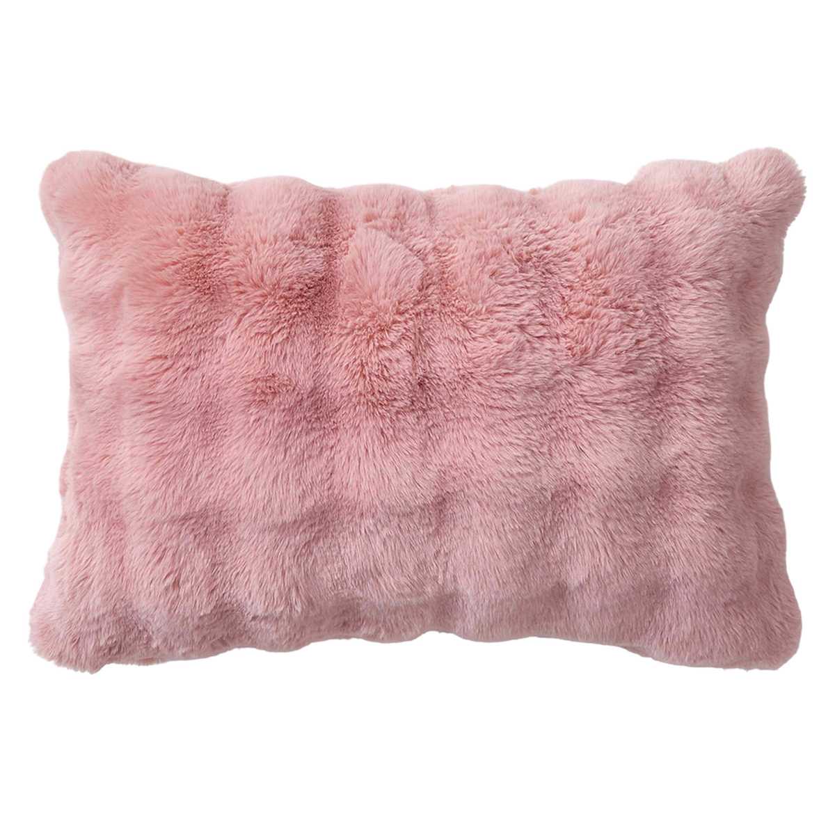 Mellow Rose Bubble Faux Fur Throw Pillow, 14x20 — product view