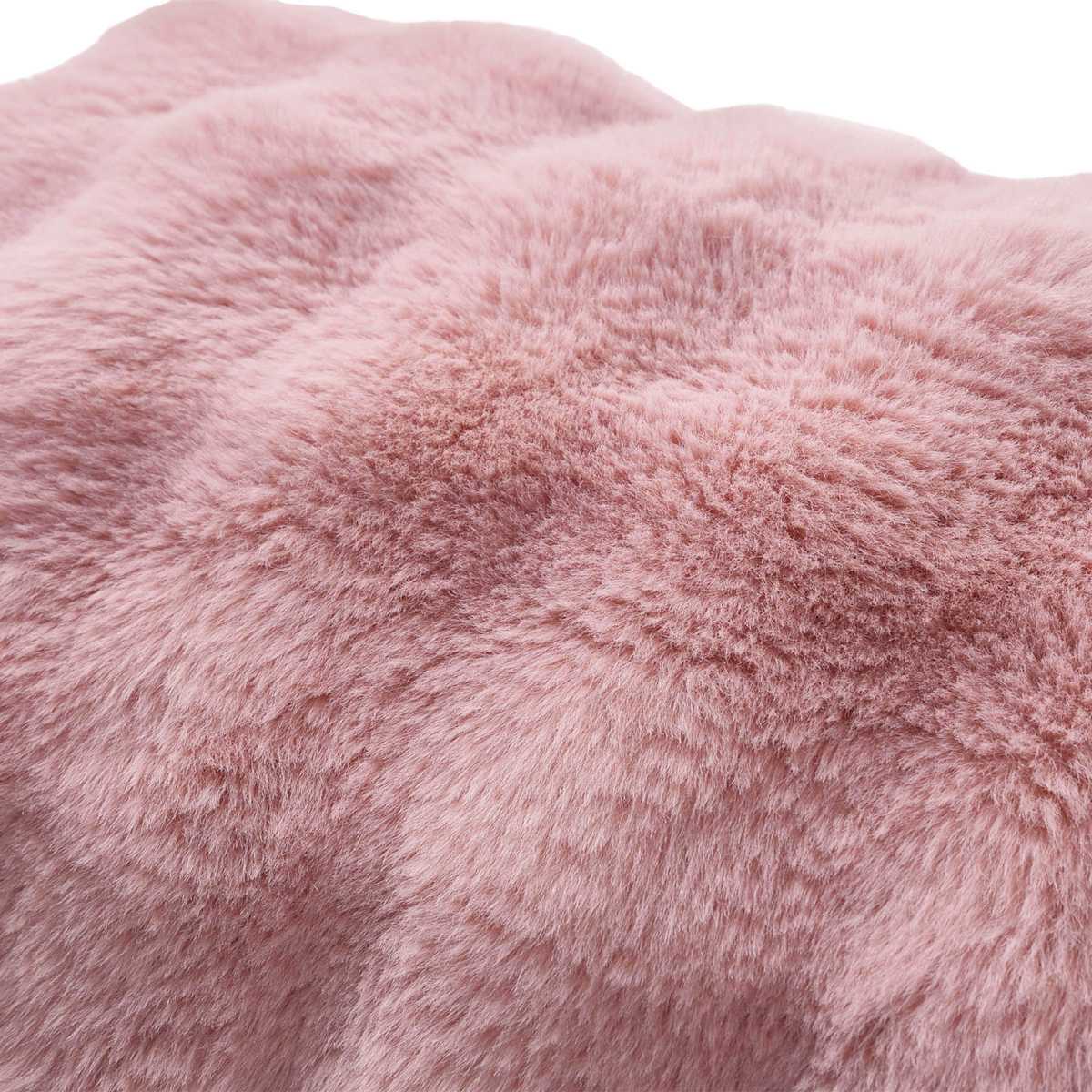 Mellow Rose Bubble Faux Fur Throw Pillow, 14x20 — gallery view 4
