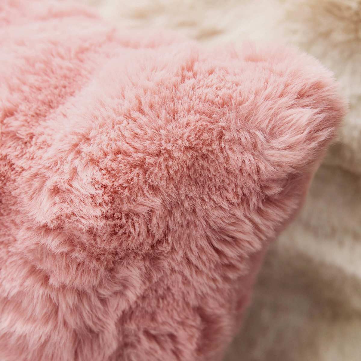 Mellow Rose Bubble Faux Fur Throw Pillow, 14x20 — gallery view 5