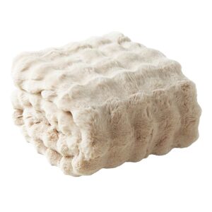 Neutral Bubble Faux Fur Throw Blanket, 60x80 — product view