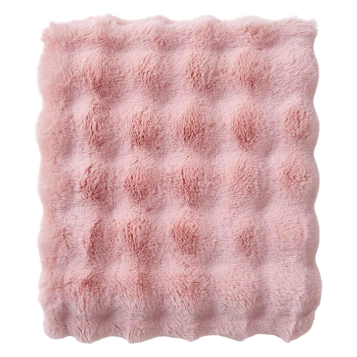 Pink Bubble Faux Fur Throw Blanket, 50x60 — gallery view 4