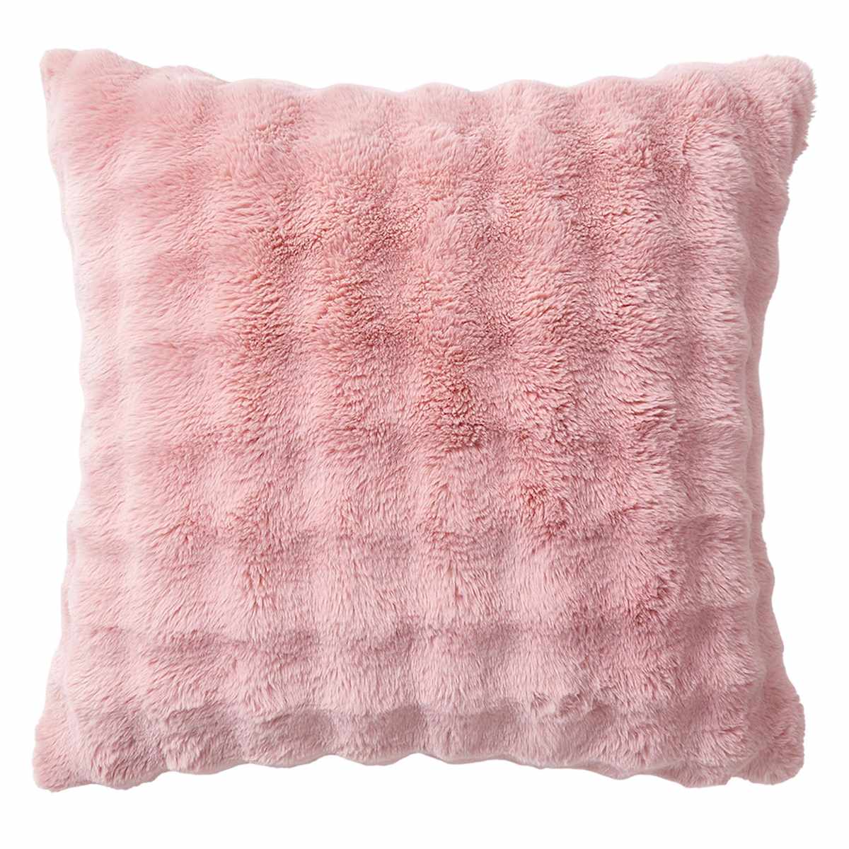 Pink Bubble Faux Fur Throw Pillow, 24 inch — product view