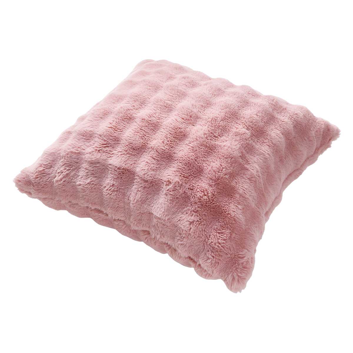 Pink Bubble Faux Fur Throw Pillow, 24 inch — gallery view 3