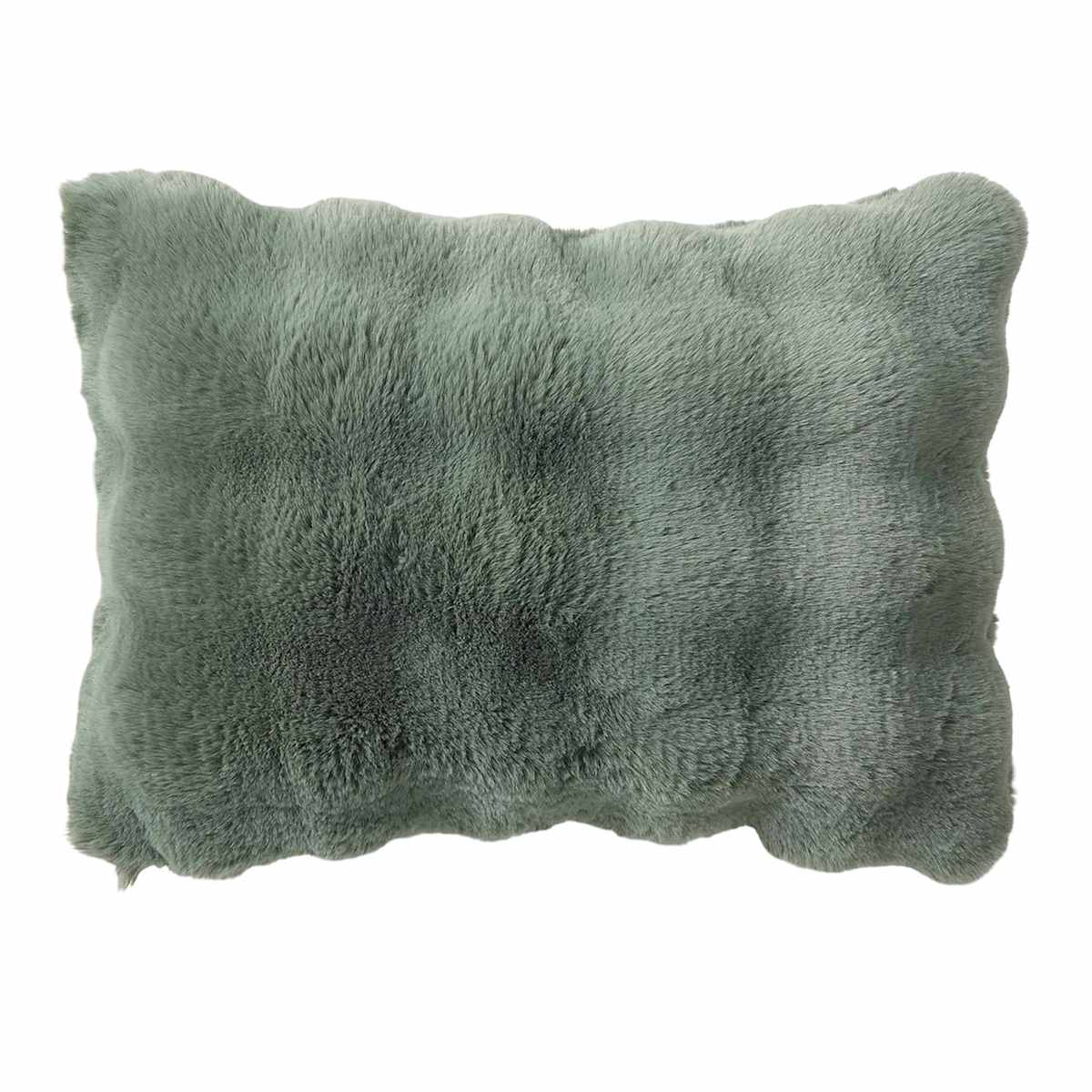 Sea Spray Bubble Faux Fur Throw Pillow, 14x20 — product view