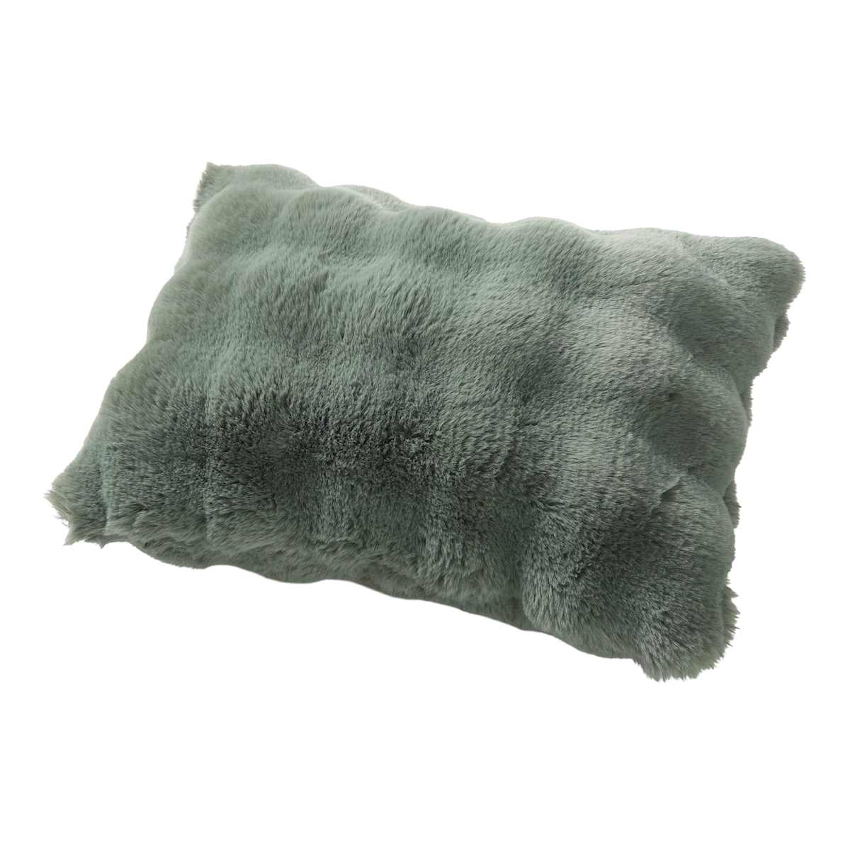 Sea Spray Bubble Faux Fur Throw Pillow, 14x20 — gallery view 3